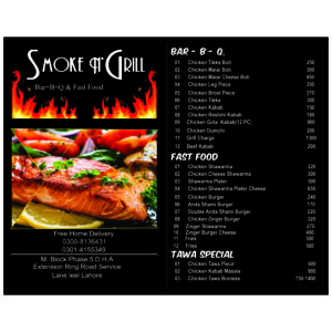 A4 Size Pamphlets Design (Double Side) Smoke & Grill