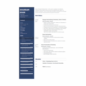 PROFESSIONAL C.V (CURRICULUM VITAE) Khurram Khan Format